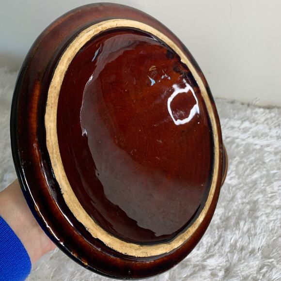 Vintage Marcrest Oven Proof Daisy Dot Brown Stoneware Bowl Dish - Picture 2 of 8